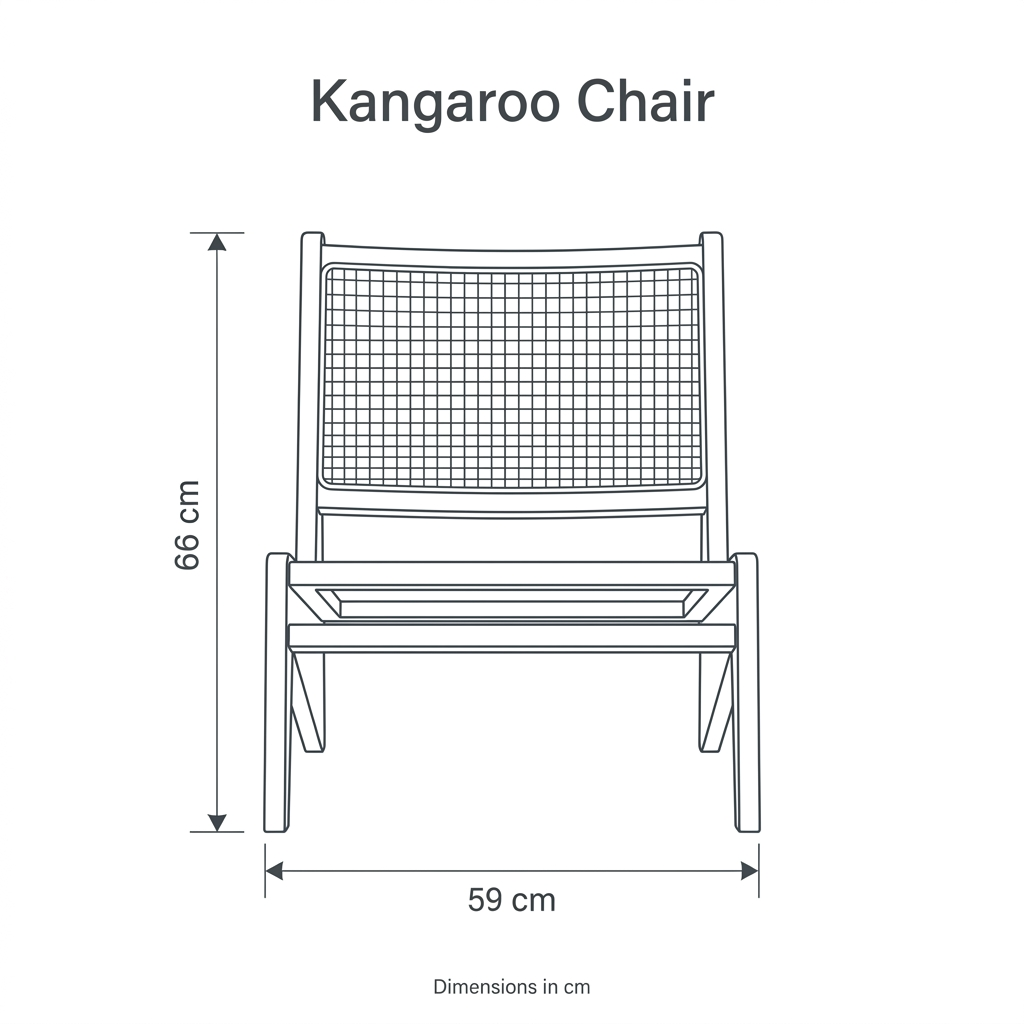 Kangaroo Chair dimension diagram: height 66 cm, width 59 cm